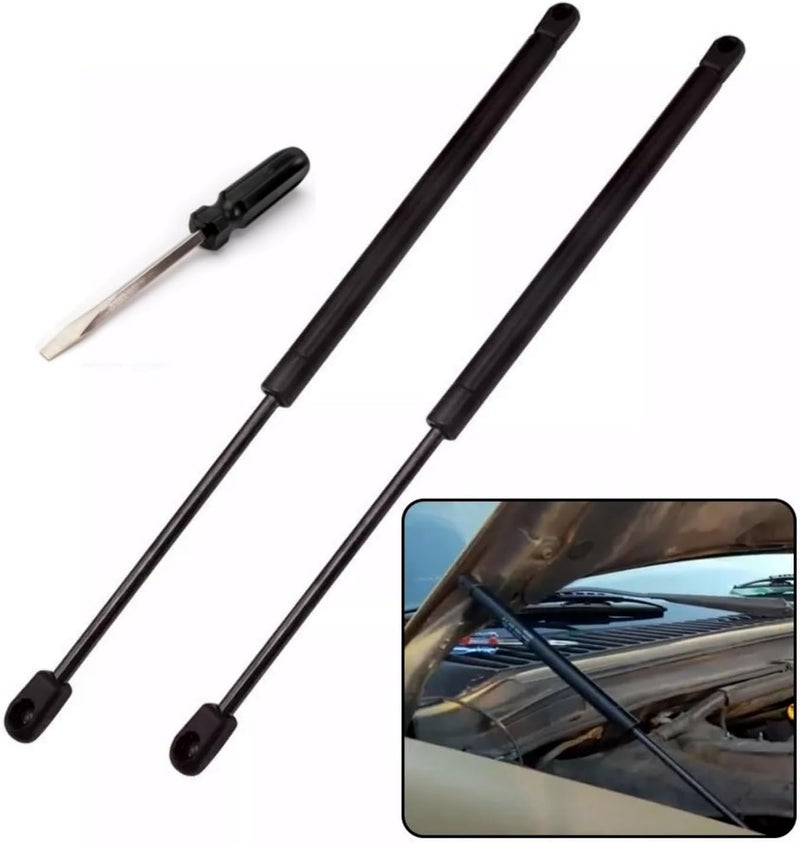 JSTEE 2 Pack Front Hood Lift Supports PM2050 SG304029 Compatible with 1999-2007 Ford F-250 F-350 F-450 F-550 Super Duty,2000 2001 2002 2003 2004 2005 Excursion, with Screwdriver for Install - Image 1